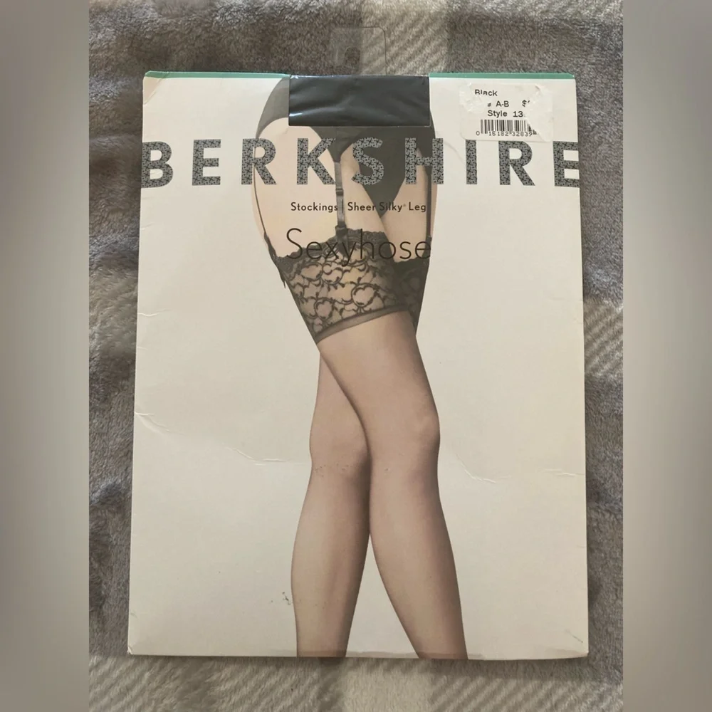 Vintage Berkshire Sexyhose Black Sheer Stockings Thigh Highs AB NIB